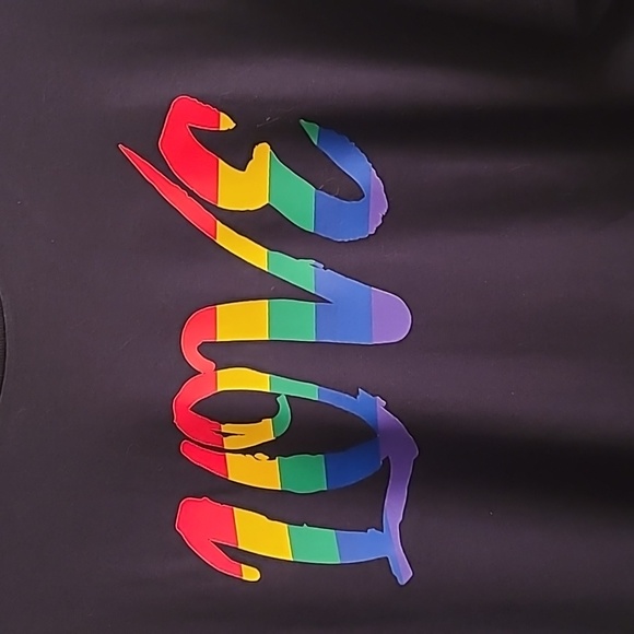 Rainbow Love on a black shirt - Picture 1 of 2